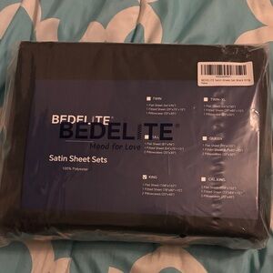 Black Satin Sheet Set